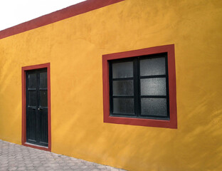 Doors, wall, facades, windows in a village