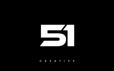 51 Letter Initial Logo Design Template Vector Illustration - obrazy, fototapety, plakaty