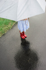 walking in the rain