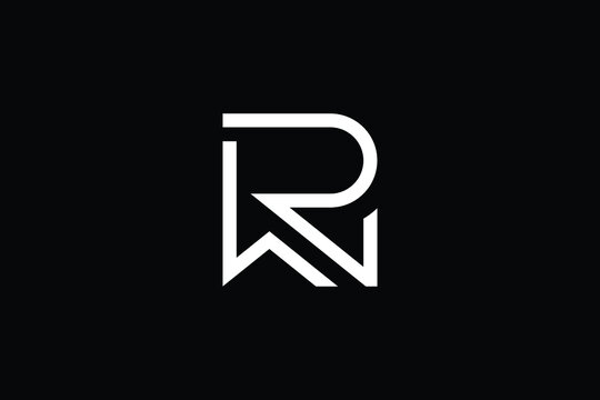 WR logo letter design on luxury background. RW logo monogram initials letter concept. WR icon logo design. RW elegant and Professional letter icon design on black background. W R RW WR