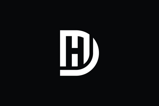 Initial letter DH logo design vector. | Logo design, ? logo, Lettering
