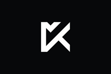 MK logo letter design on luxury background. KM logo monogram initials letter concept. MK icon logo design. KM elegant and Professional letter icon design on black background. M K MK KM
