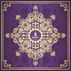 Oil lamp, Diwali greetings , royal Rajasthan, India	