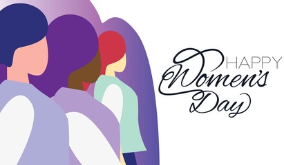 Happy Women Day paper cut woman group banner