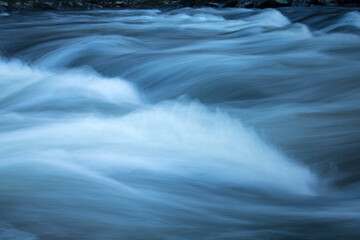 Closeup of whitewater rapids in the Farmington River, Simsbury, Connecticut.