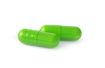 ginkgo biloba capsule green pills isolated