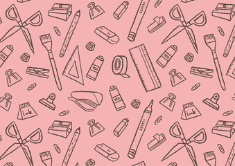 文房具の模様_シームレス06