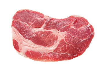 Raw pork steak closeup