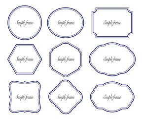 シンプルな青いフレーム枠