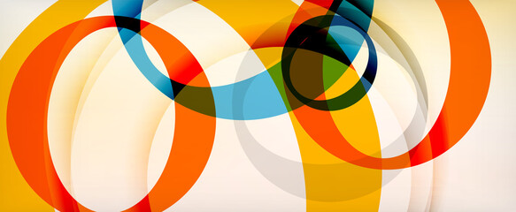 Obraz premium Ring geometric shapes, o letter repetition wallpaper. Abstract background for business or technology presentations, internet posters or web brochure covers