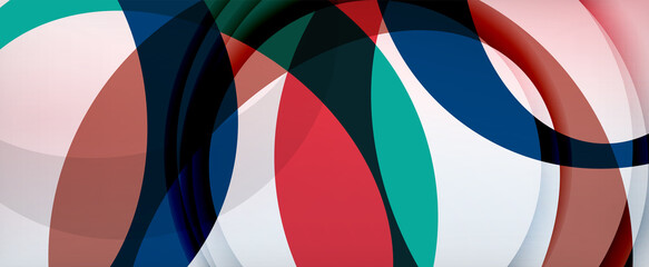 Obraz premium Ring geometric shapes, o letter repetition wallpaper. Abstract background for business or technology presentations, internet posters or web brochure covers