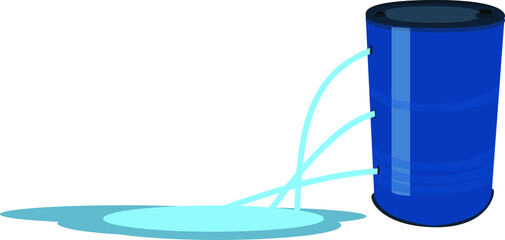 Vector Illustration of a Barrel with Holes, Question for Student Test, Online Education, Math Question Template, Water Experiment