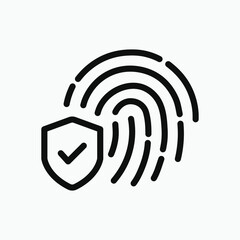 Fingerprint icon accepted rejected vector icon isolated sign design