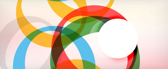 Obraz premium Ring geometric shapes, o letter repetition wallpaper. Abstract background for business or technology presentations, internet posters or web brochure covers