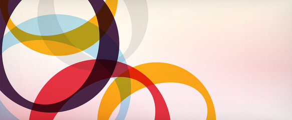 Obraz premium Ring geometric shapes, o letter repetition wallpaper. Abstract background for business or technology presentations, internet posters or web brochure covers