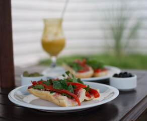 sandwich with tomato sauce