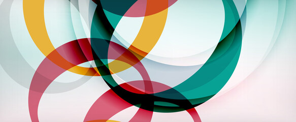 Obraz premium Ring geometric shapes, o letter repetition wallpaper. Abstract background for business or technology presentations, internet posters or web brochure covers