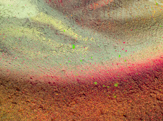 Beautiful bright colorful street art strip graffiti background. Abstract creative spray drawing fashion colors on the walls of the city. Urban Culture gradient texture, copyspace backdrop