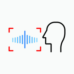 Voice recognition icon isolated vector sign design 