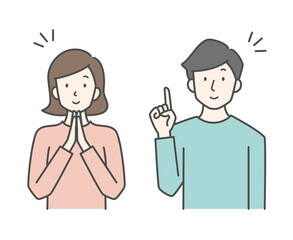 思いつくポーズの夫婦