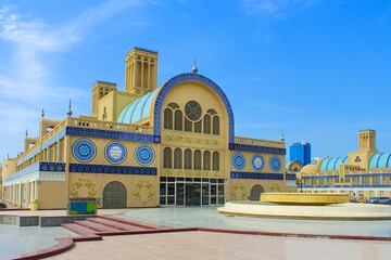 Sharjah Central or Blue, Gold souq, traditional arabic market. Landmark of UAE.