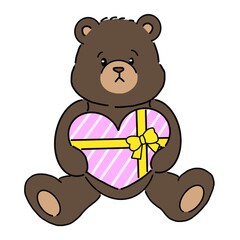 プレゼントを抱いたクマ