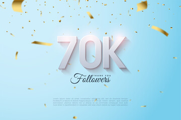 60k Followers with soft shaded 3d number illustrations.