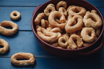 Crunchy traditional taralli snacks from Puglia