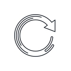 Arrow movement. Turnover. Vector linear icon isolated on white background.