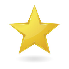 Golden star icon isolated on white background. Vector illustration