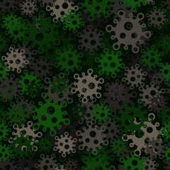Military virus seamless pattern background. Pandemic concept camouflage