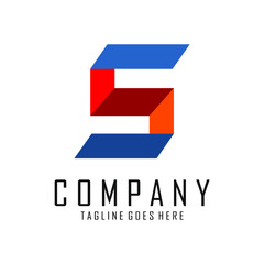 letter S logo with various colors in it