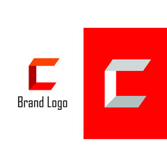 logo letter C with a combination of red, orange and gray