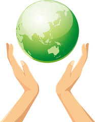 地球を持っている手のイメージイラスト