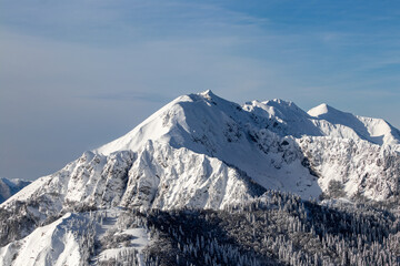Winter time in Bohinj mountains, sunny day