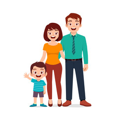 cute little boy with mom and dad together