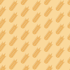 Seamless Wheat Illustration Pattern - 413158114