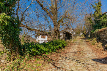 Photo of old stone street taken at bulgarian village.	
