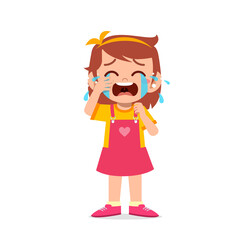 cute little girl with crying and tantrum expression