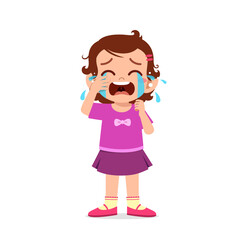 cute little girl with crying and tantrum expression