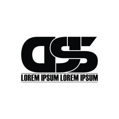 DSJ letter monogram logo design vector