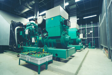 Obraz na płótnie Canvas big generator engine power backup system of industrial