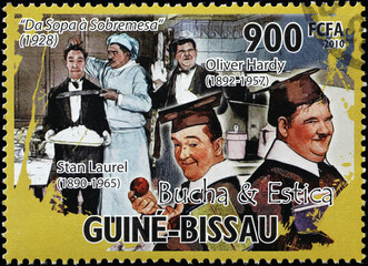 Laurel and Hardy on stamp of Guinea Bissau