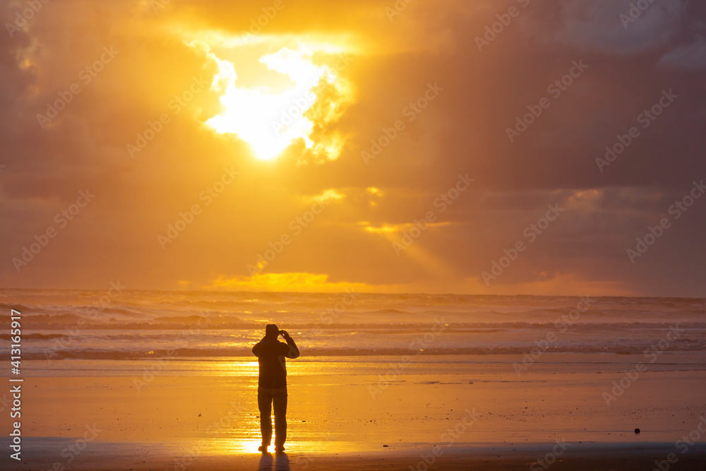 Canvas Prints man on the beach