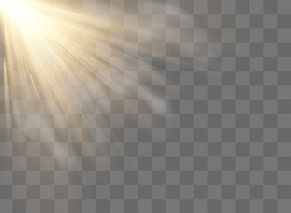 Vector spotlight. Light effect.Vector transparent sunlight special lens flare light effect