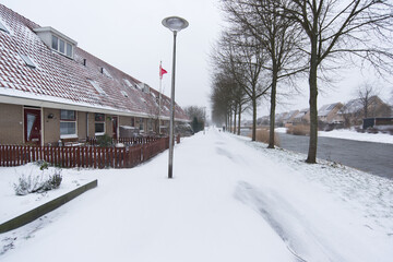 Fototapeta premium the center of zeewolde in winter conditions. flevoland the netherlands Feb 2020