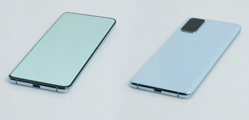 Smartphone lay on white surface