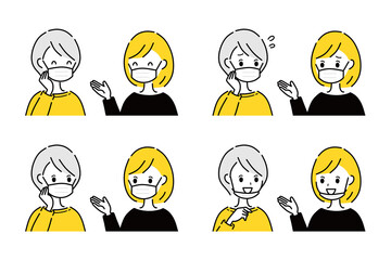 マスク　顎マスク　会話　セット