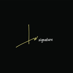 LW initial handwritten calligraphy, for monogram and logo