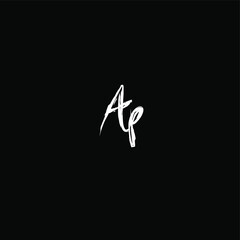 AP initial handwritten calligraphy, for monogram and logo
